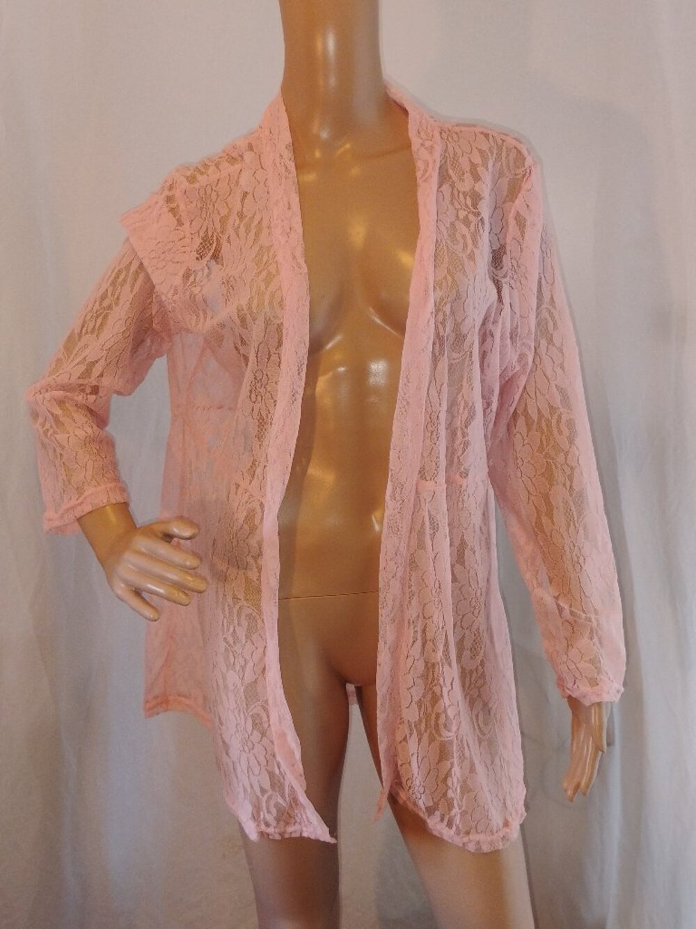 Wan Zhi | Pink Lace Long Sleeve Cardigan | 5X | Like New